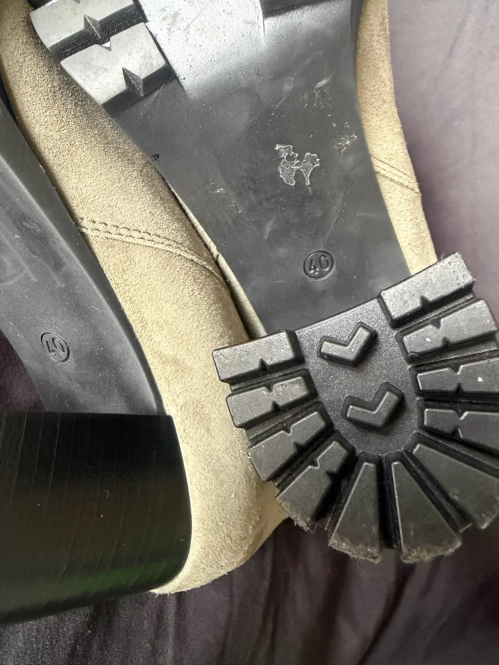 Barneys New York Taupe Suede Buckle Chelsea Ankle Boots